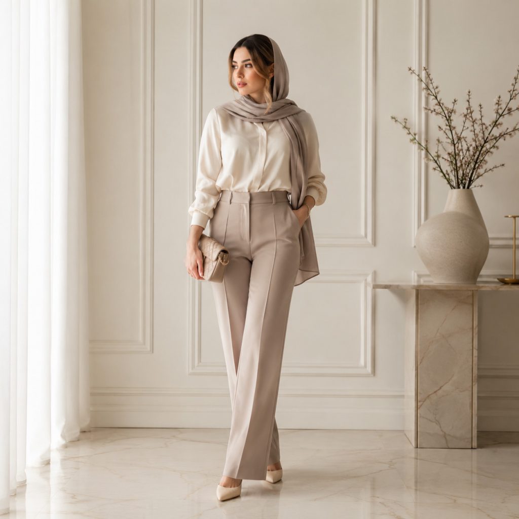 [راهنمای انتخاب شلوار زنانه برای استایل با کت و شومیز]